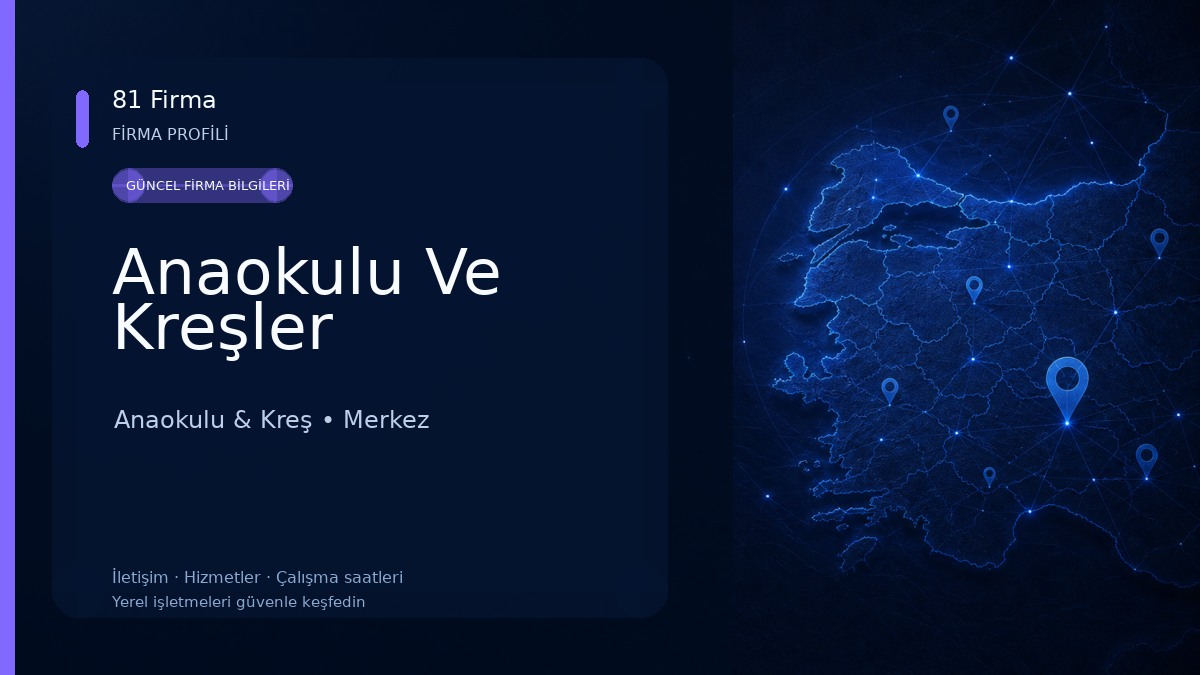 Anaokulu Ve Kreşler Anaokulu & Kreş