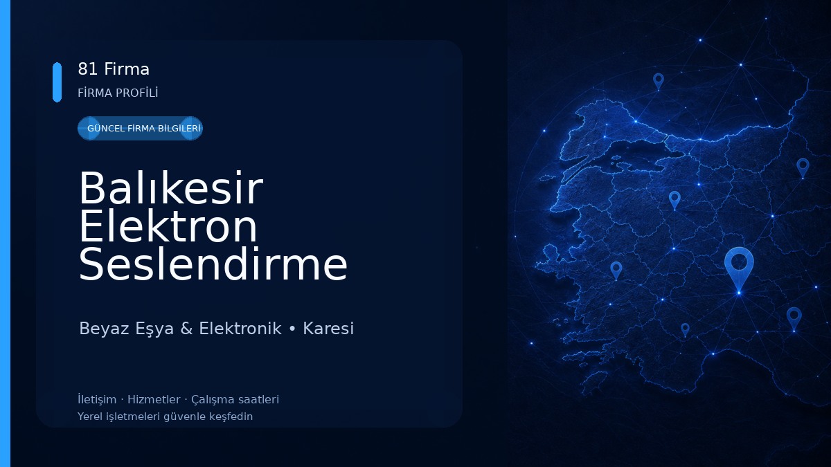 Balıkesir Elektron Seslendirme Beyaz Eşya & Elektronik