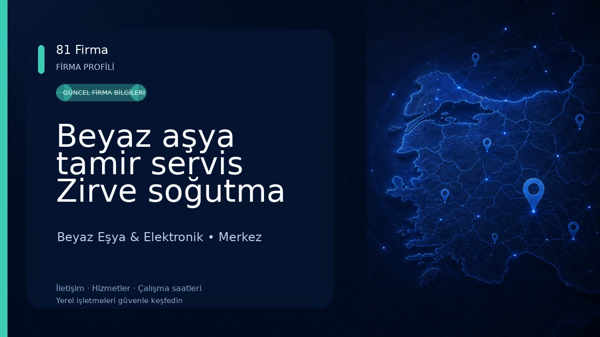Beyaz aşya tamir servis Zirve soğutma 