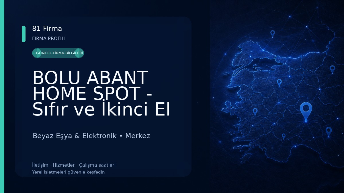 BOLU ABANT HOME SPOT - Sıfır ve İkinci El Eşya Perakende ve Toptan Alım Satım Mağazası - Beyaz Eşya & Elektronik