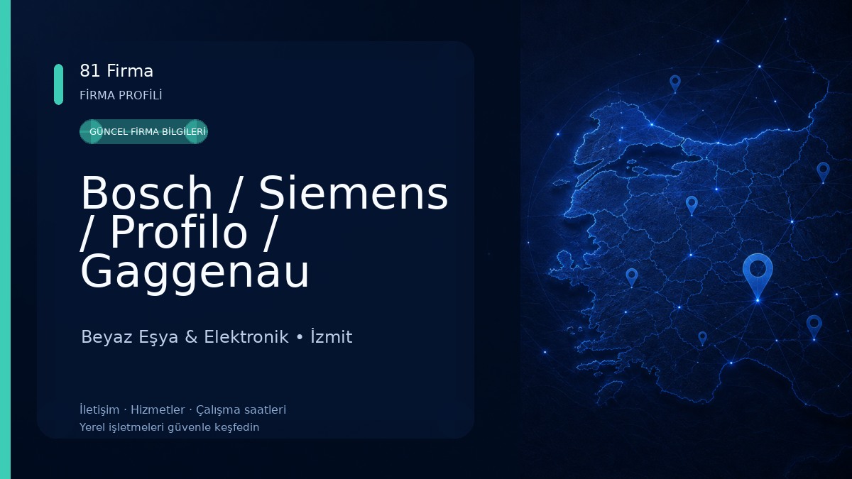 Bosch / Siemens / Profilo / Gaggenau Yetkili Servis Beyaz Eşya & Elektronik