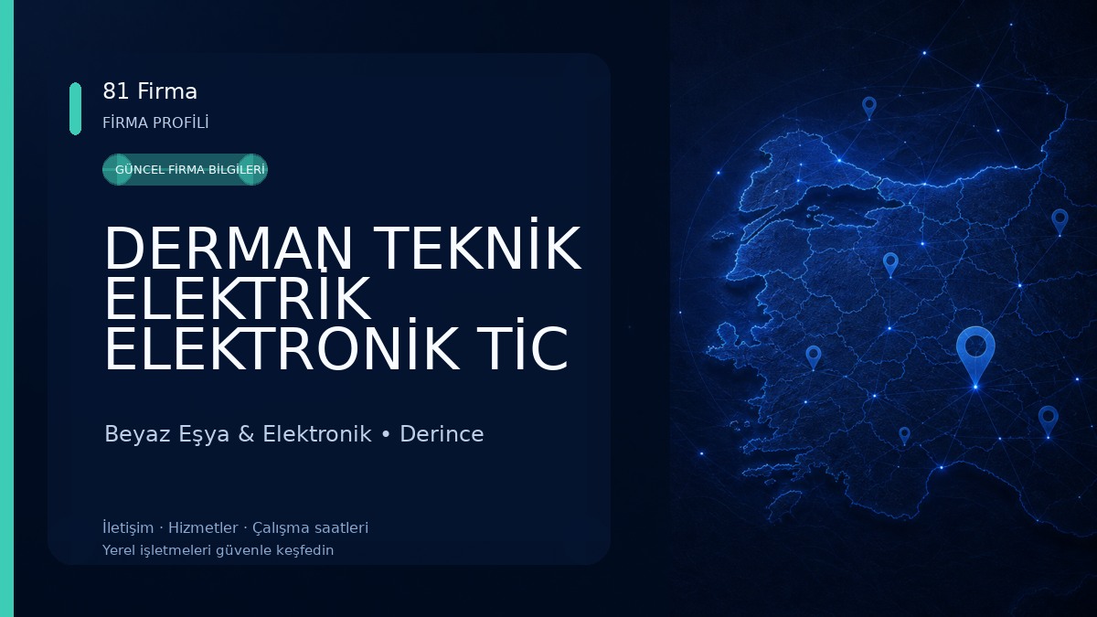 DERMAN TEKNİK ELEKTRİK ELEKTRONİK TİC LTD ŞTİ Beyaz Eşya & Elektronik