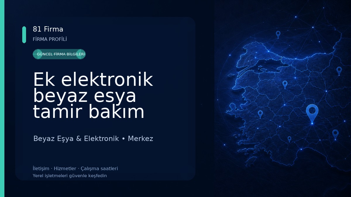 Ek elektronik beyaz esya tamir bakım servisi Beyaz Eşya & Elektronik
