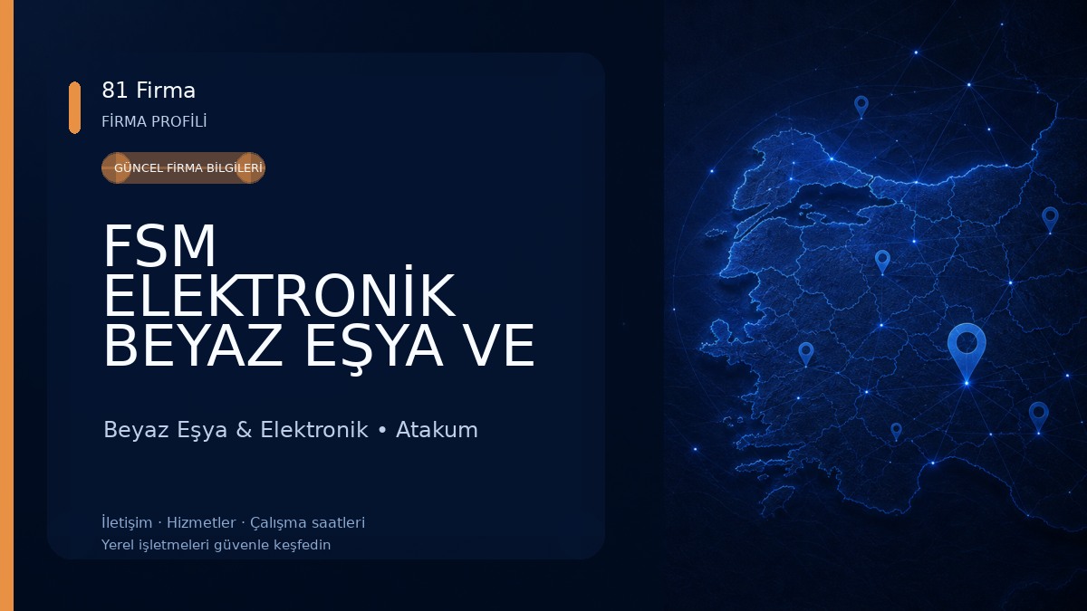FSM ELEKTRONİK BEYAZ EŞYA VE KOMBİ SERVİSİ ATAKUM / SAMSUN Beyaz Eşya & Elektronik