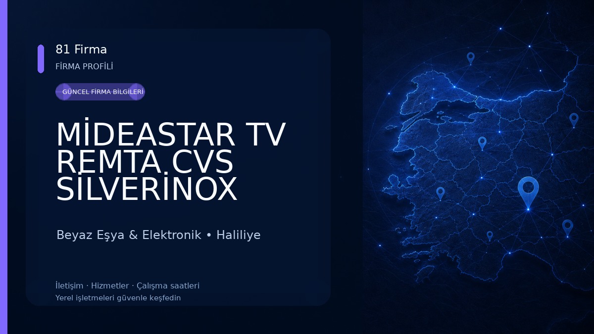 MİDEASTAR TV REMTA CVS SİLVERİNOX TUĞRA BEYAZ EŞYA ONARIMI VE TELEVİZYON YETKİLİ SERVİSİ ŞANLIURFA MERKEZ 