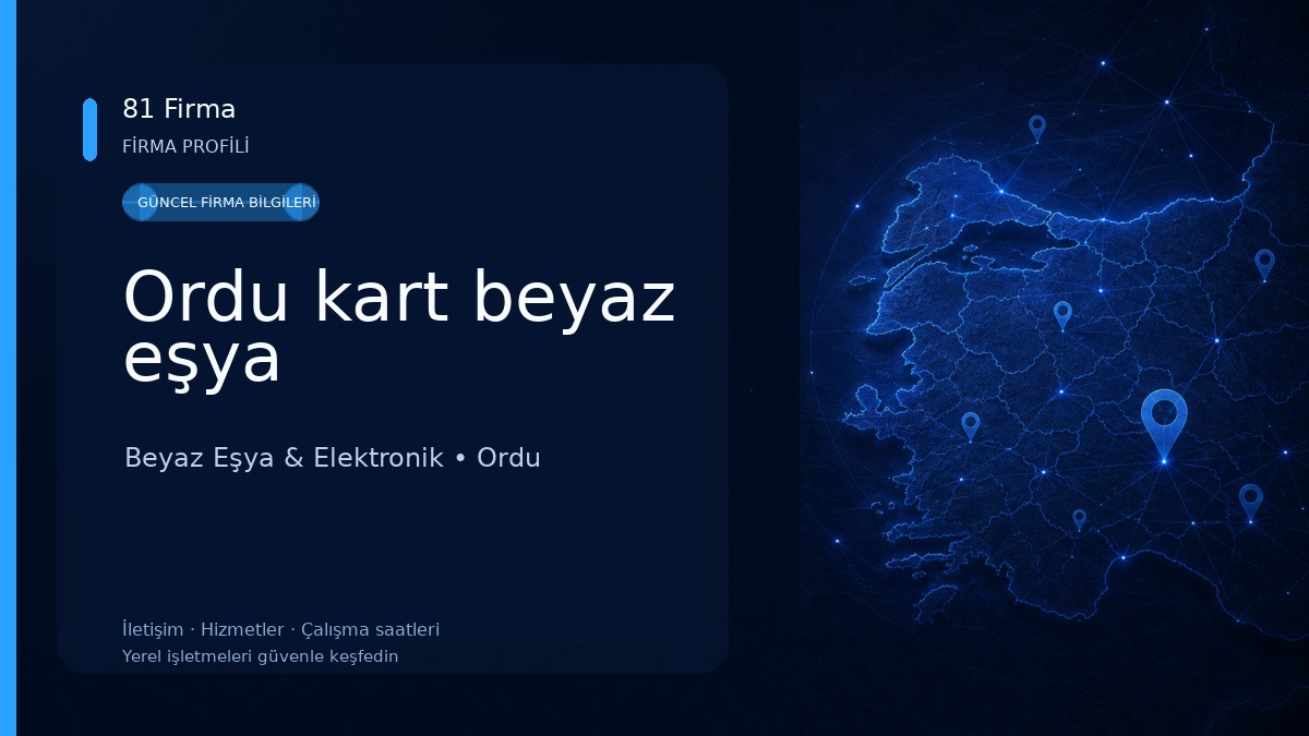 Ordu kart beyaz eşya