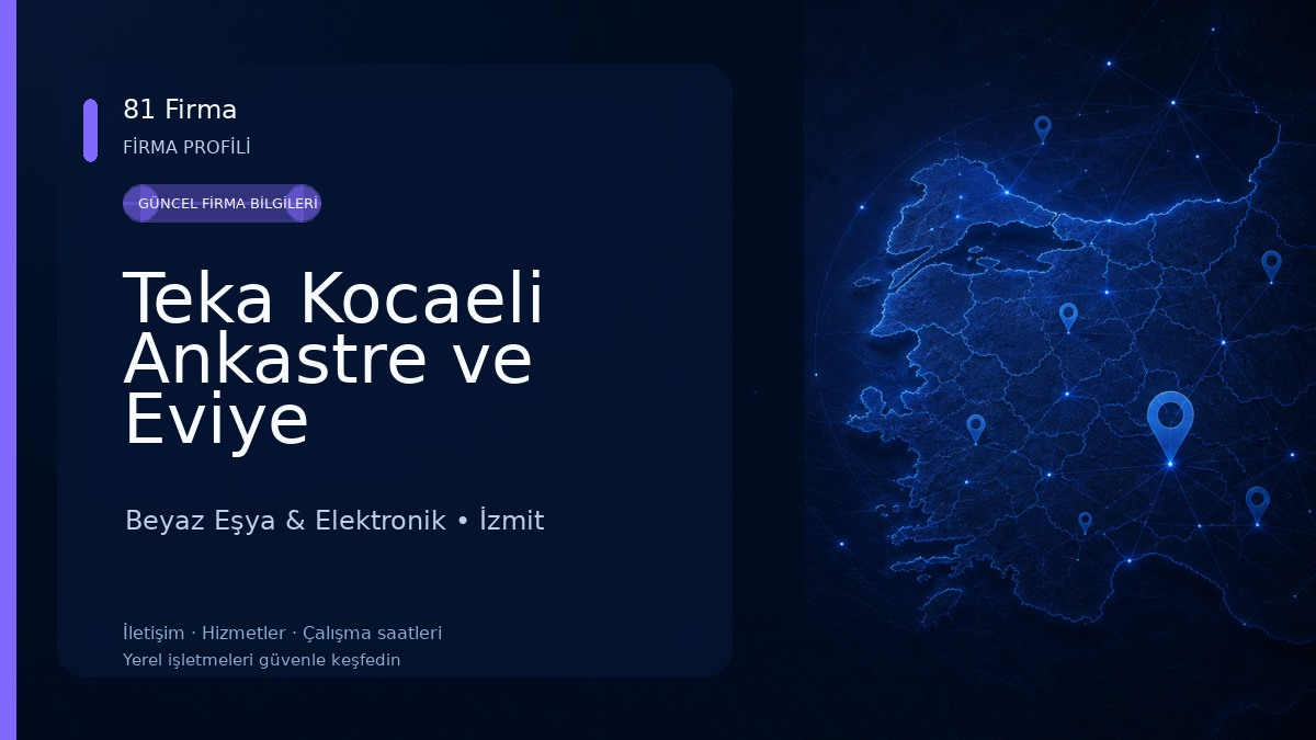 Teka Kocaeli Ankastre ve Eviye Beyaz Eşya & Elektronik