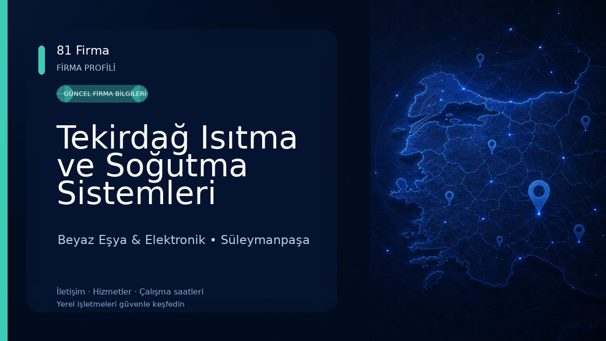 Tekirdağ Isıtma ve Soğutma Sistemleri Beyaz Eşya Tamir ve Bakım Servisi Beyaz Eşya & Elektronik