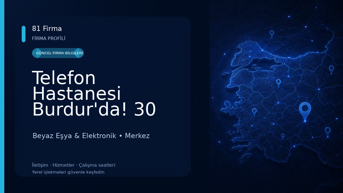 Telefon Hastanesi Burdur'da! 30 yıllık güvenle hızlı Apple/marka tamir, dev aksesuar ve asker emanet telefonu hizmeti. Beyaz Eşya & Elektronik