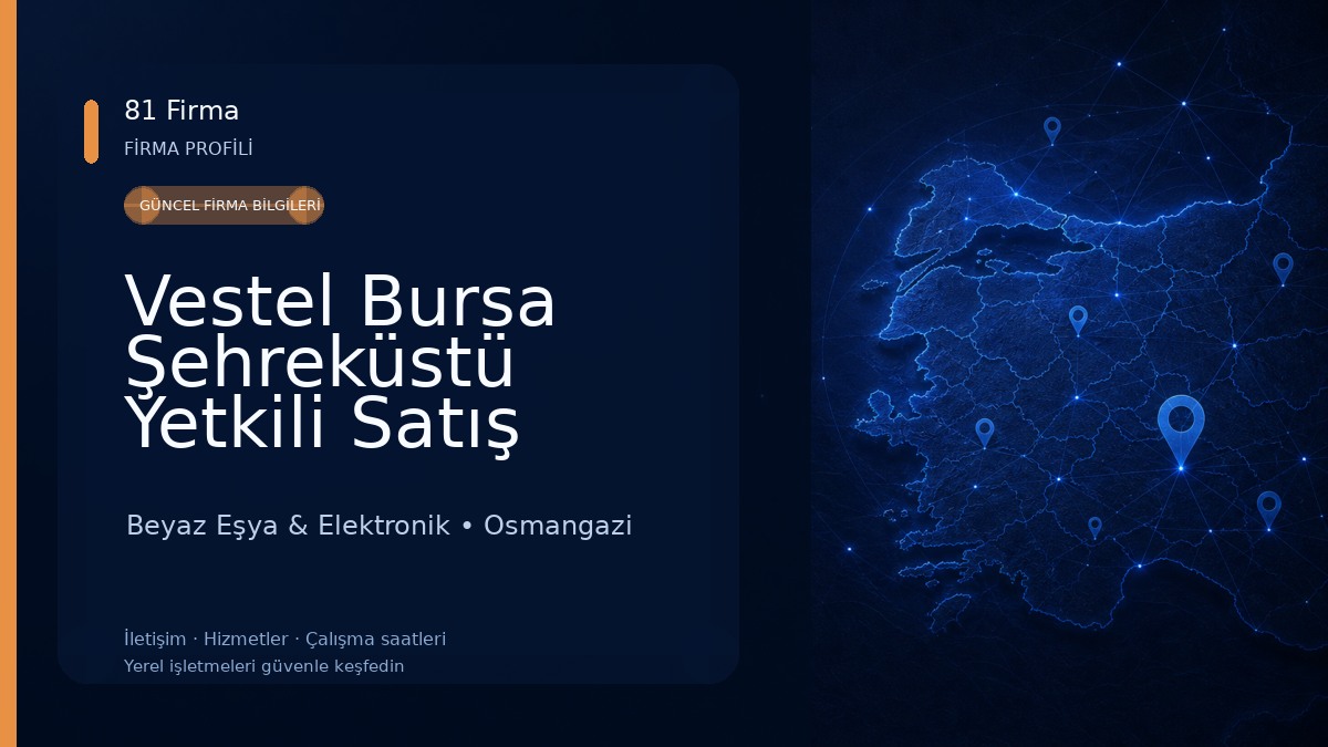 Vestel Bursa Şehreküstü Yetkili Satış Mağazası - Altıneller DTM 